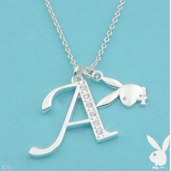 Playboy Jewelry - Playboy Necklace Platinum Plated Bunny Letter A